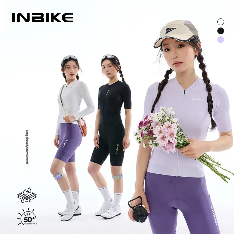 INBIKE Women's Evening Breeze Fitted Cycling Jersey | UV-Protective Spandex Top with Reflective Details & Sweat-Invisible Tech, Biking, Breathable, Quick Dry