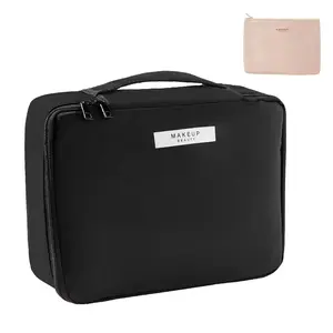 QueboomTravel Makeup Bag Cosmetic Bag Makeup Bag Toiletry Bag for Women and Men (Black)