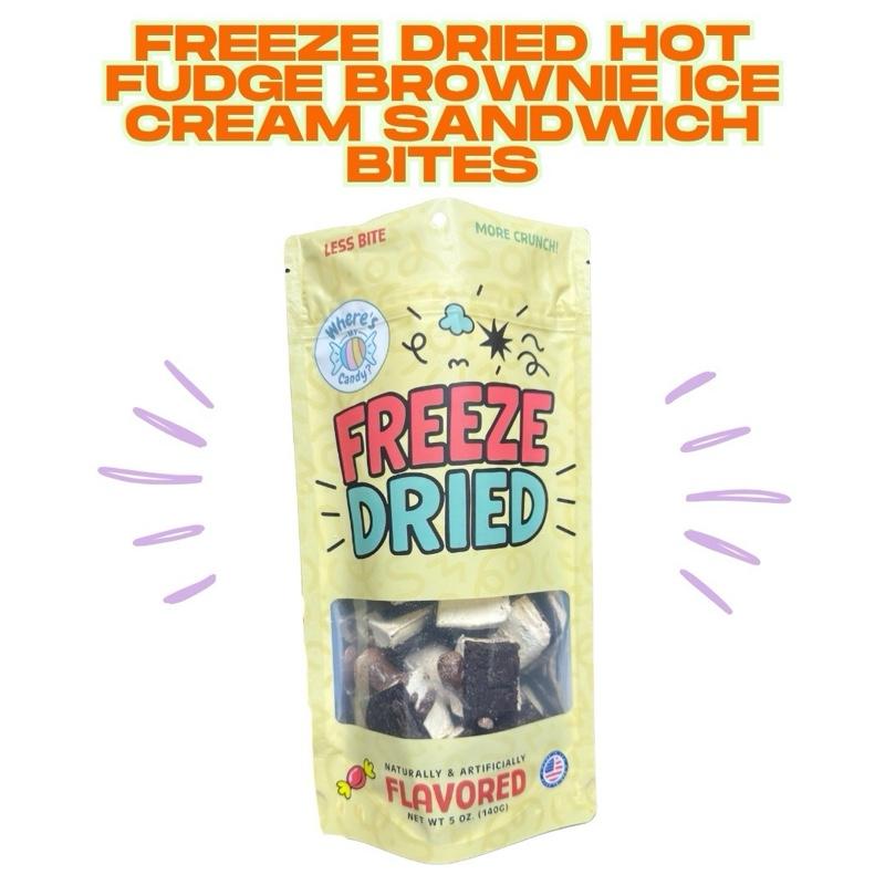 Freeze Dried HOT FUDGE BROWNIE Ice Cream Sandwich Bites - Viral TikTok Snack - Halloween