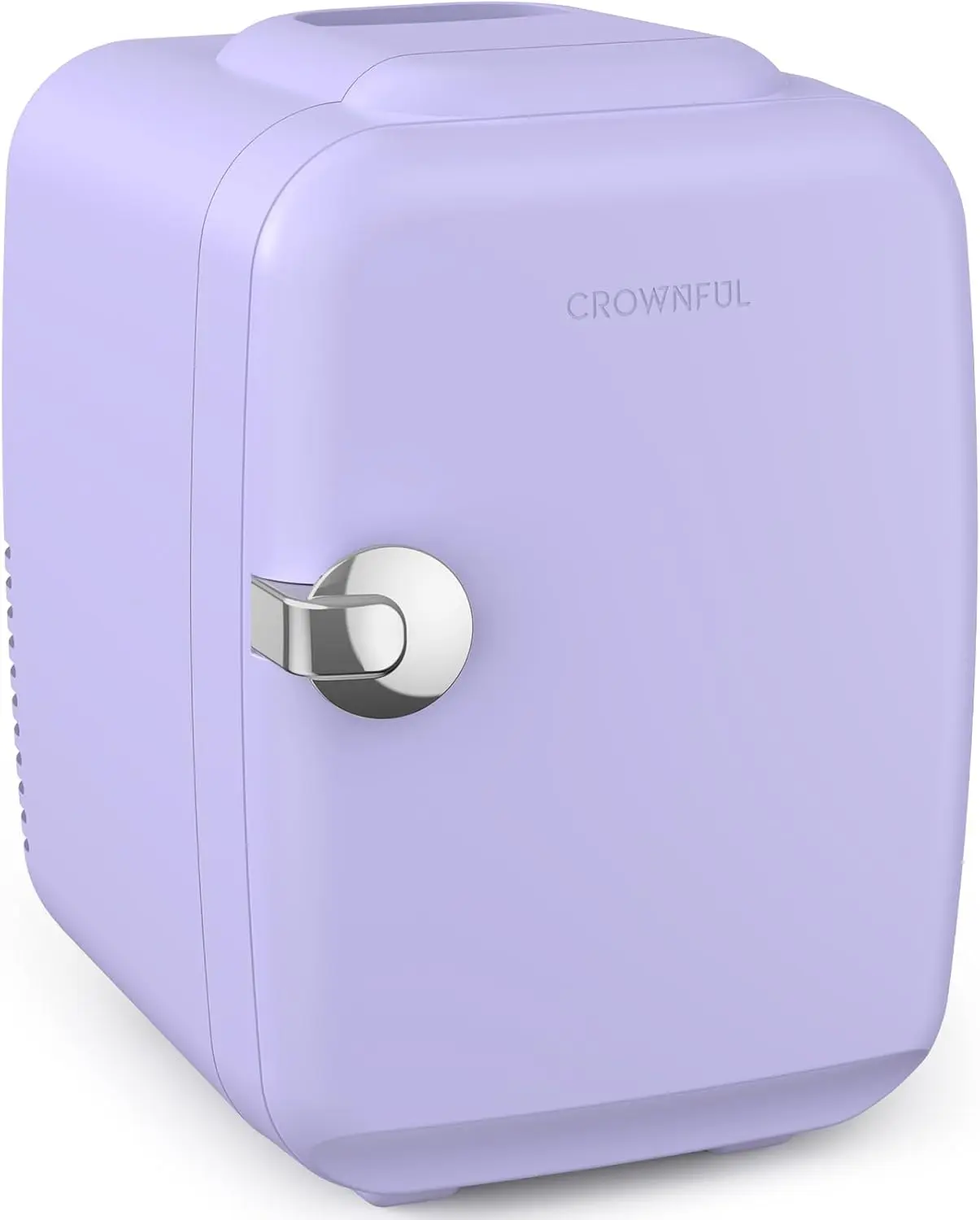 CROWNFUL Mini Fridge, 4 Liter/6 Can Portable Cooler and Warmer Personal Refrigerator for Skin Care, Cosmetics, Beverage, Food,Great for Bedroom, Office, Car, Dorm(Purple)