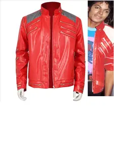 Men's and Women's Role-Playing Jacket, Michael Jackson Imitator Zipper Style Leather Coat, Casual Outerwear for All Seasons