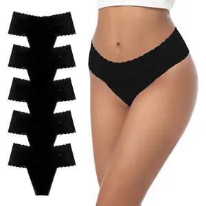 Women's High Waisted Thong Comfortable Sexy Thong Underwear Full Coverage Soft Tangas Thongs