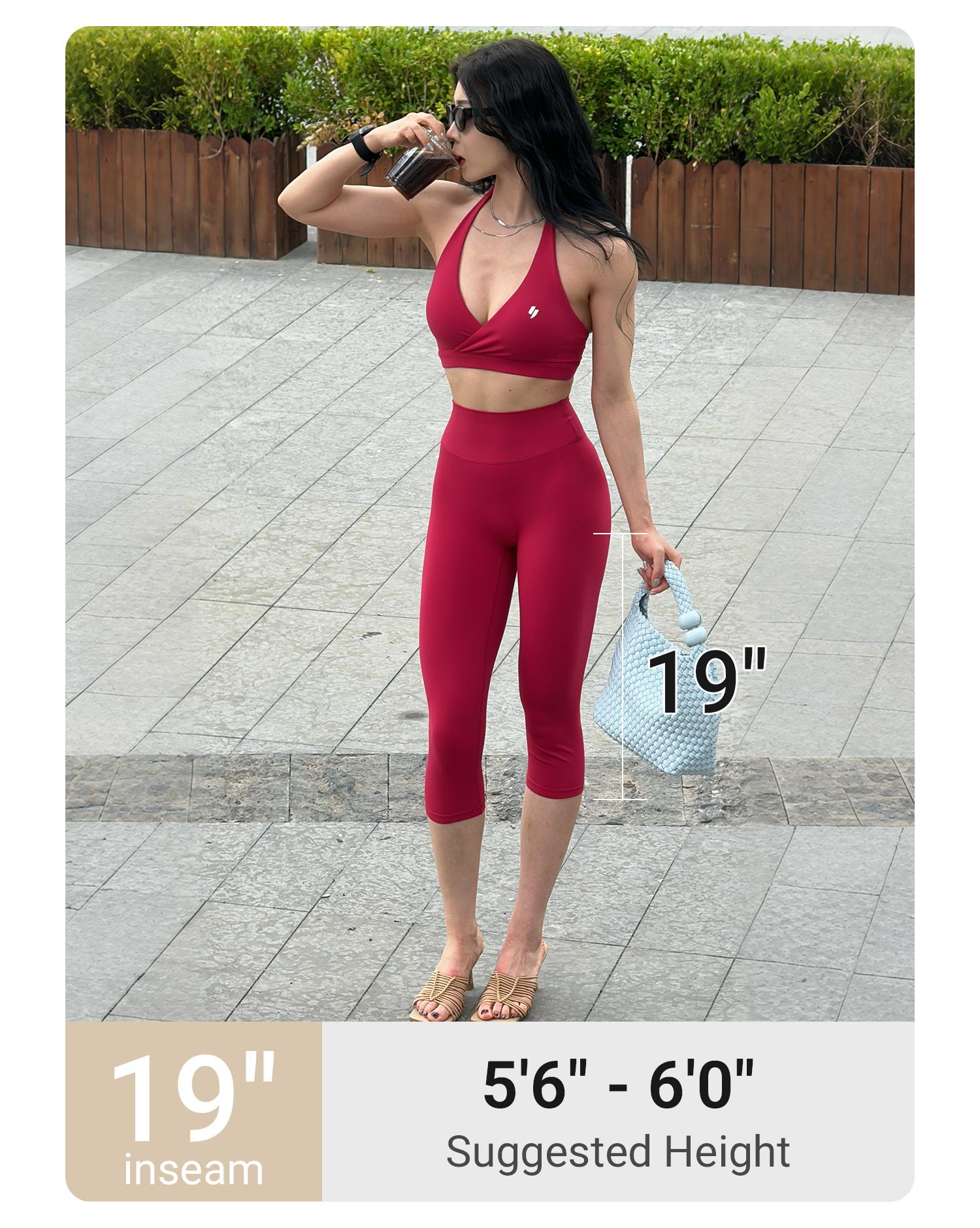 YEOREO Women's 17" High Waisted Workout Capri Leggings - No Front Seam, Hidden Scrunch, Everyday Active for Gym Yoga - Summer Finds, Soho Chic