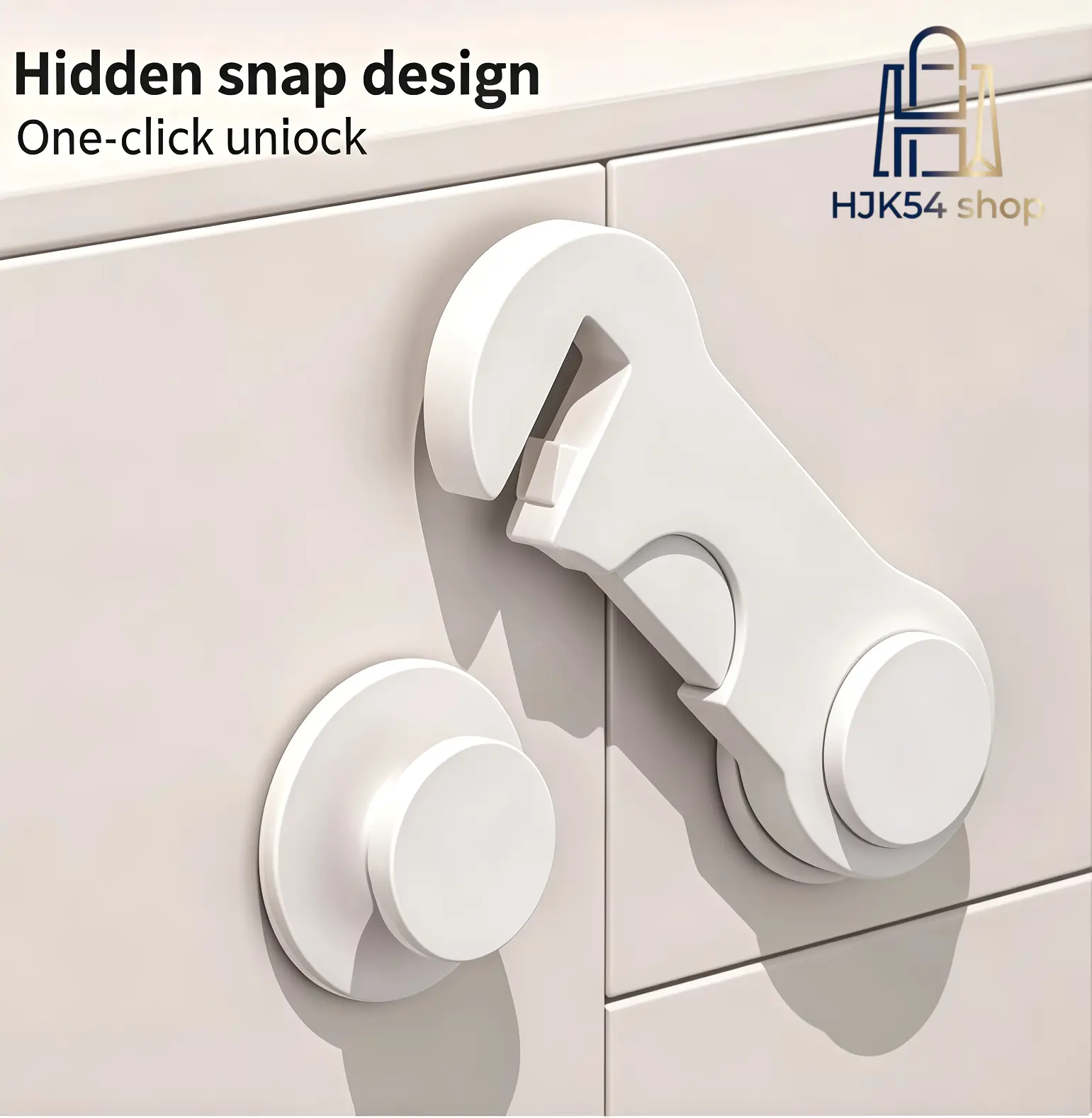 6PCS Toddler Safety Adhesive Locks - No-Drill, Easy-Install Strap Latches for Cabinets, Drawers, Fridge Doors, 6 Pieces