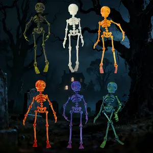 Halloween Funny Skeleton Fridge Magnet – Poseable Mini Skeleton with Movable Joints, Novelty Multi-Color Magnetic Figurine Refrigerator Decoration