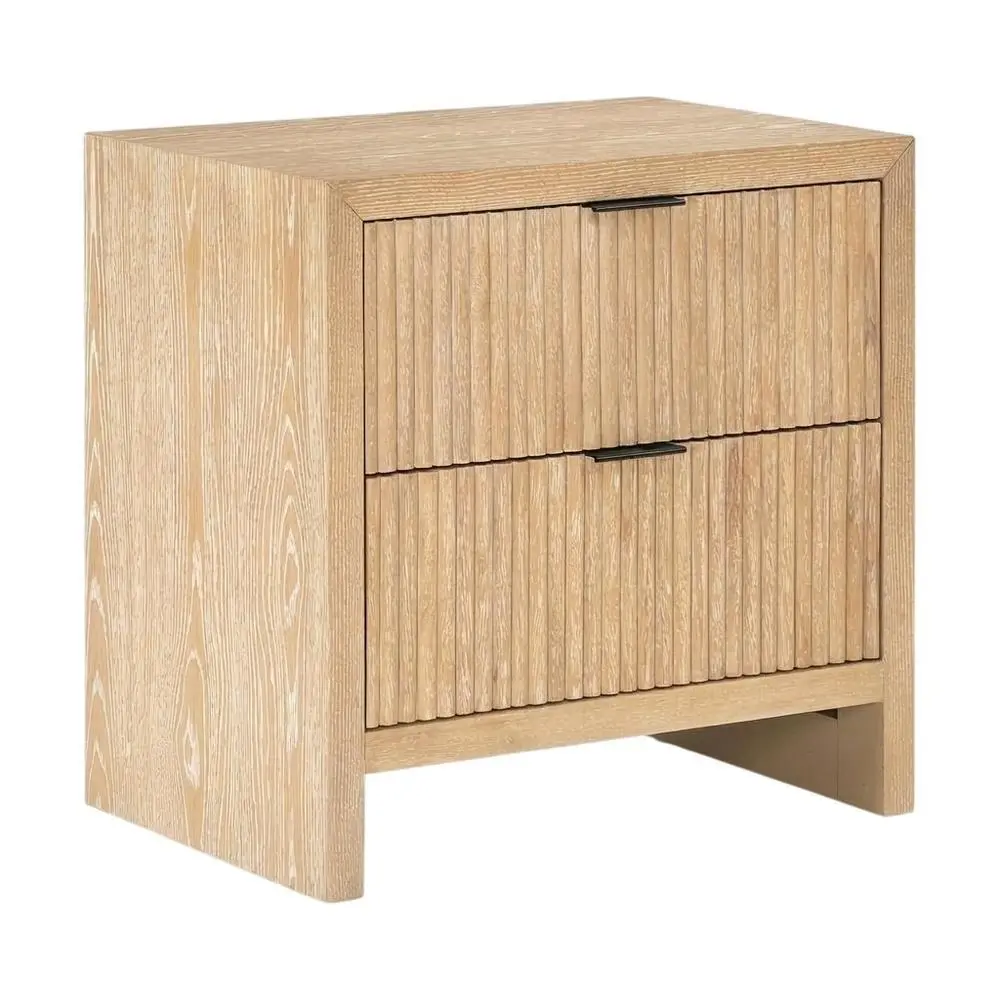 Art Deco Decorative Rectangular Bedroom Nightstand, 26x18x26" Iron Frame with Clean Lines, Interior Drawer Storage and Smooth Drawer Glide