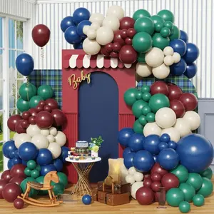146Pcs Navy Blue & Dark Green Balloon Garland Kit for Jungle, Bear Theme & Party Decorations