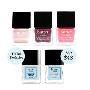 butter LONDON Magic Mani Kit - 5-Piece PC21X Nail Lacquer & Treatment Bundle for Salon-Quality Manicures with Basecoat & Top Coat