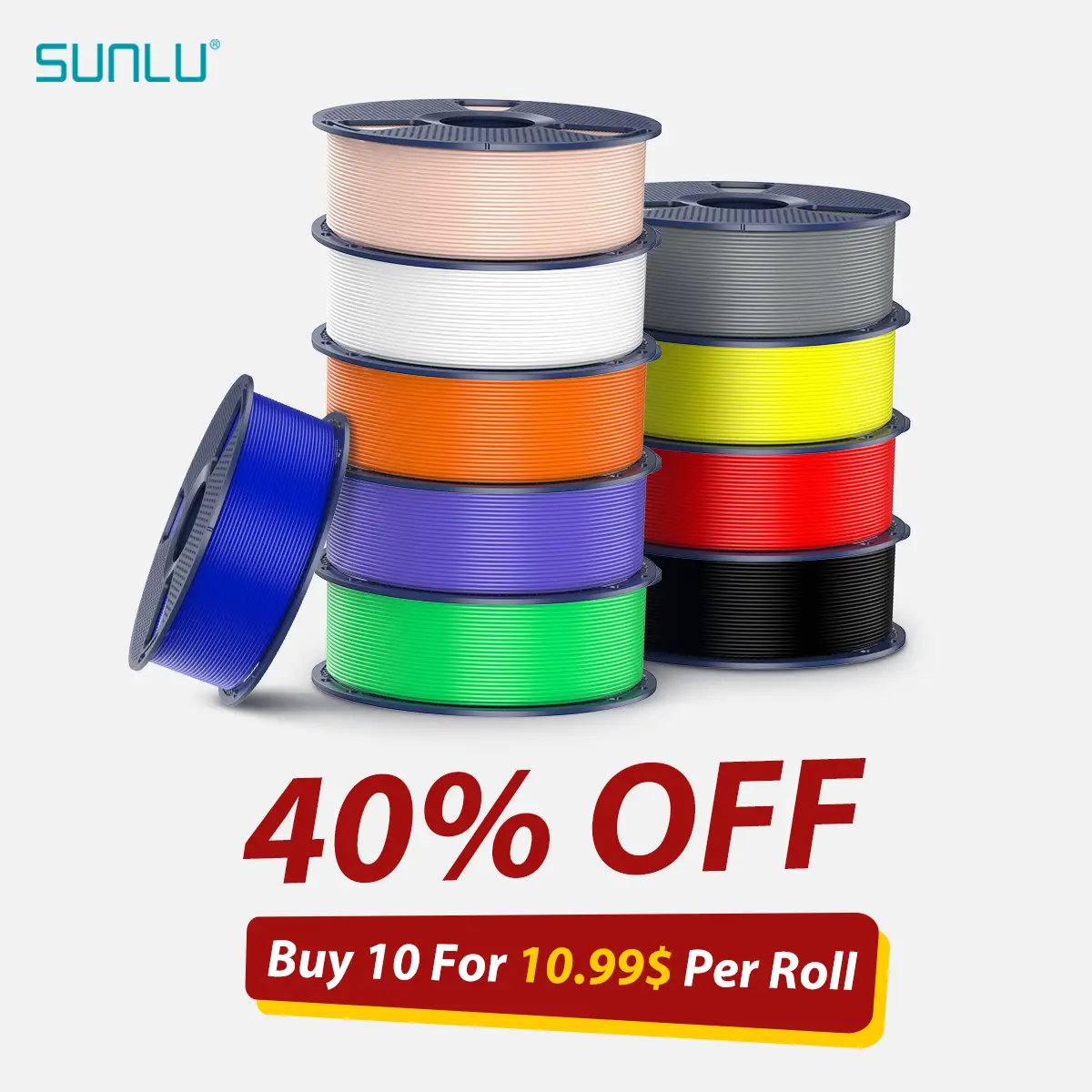 SUNLU PLA Super vibrant colors Tangle-Free 1KG PLA 1.75mm±0.02mm High Precision | No-Clog Filament for Smooth 3D Prints Perfect for Beginners & Pros