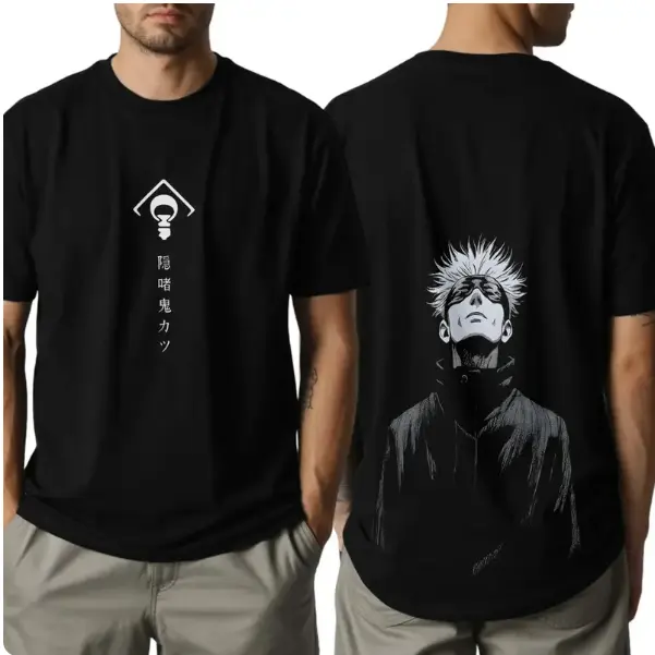 Anime Acid Wash Oversize T-Shirt, Sweatshirt, Hoodie, Satoru Gojo Anime Tee Gift For Him 25919