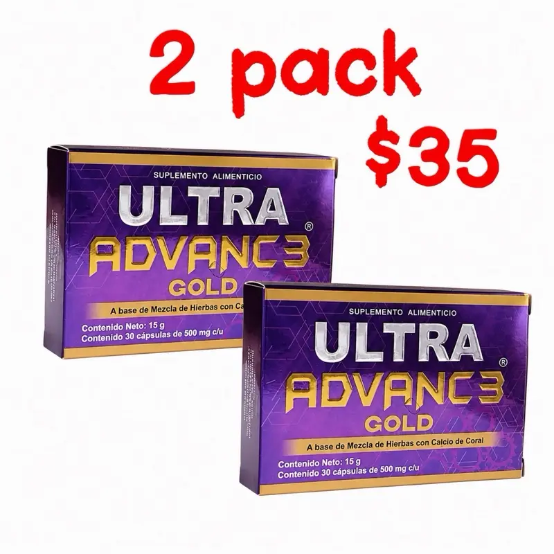 Ultra Advance Gold (2 Pack) Natural Joint Support Healthcare Dietary Supplement, Gluten-Free Vitamin & Nutrition Capsules with Glucosamine, Chondroitin, Omega-3