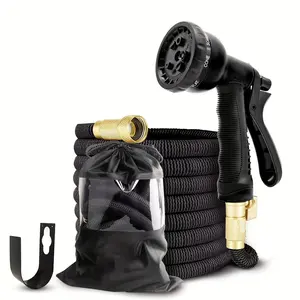 Expandable Garden Water Hose with Stand, Super Strength 3750D, 4 Layer Latex Core, Ultra Strong Brass Connectors