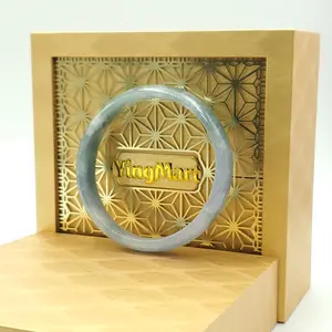 YingMart 50–60mm Natural-Colour Jade Light Purple Blue Bangle Bracelets Mens Gift for Her Grandma Mother Personalized