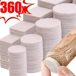 360-18Pc Felt Chair Leg Pads Floor Scratch Protector Mat Self Adhesive Non-slip DIY Furniture Leg Cover Accessories Round Square