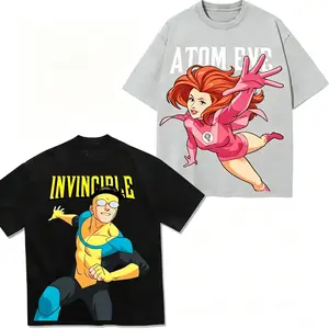 Invincible and Atom Eve Couple Love - Menswear Gift for movie fans Top Apparel Classic Simple Straight Man designer shirts Men's Regular Fit Floral Print Tee Unisex Vintage Graphic 2000s T-Shirt
