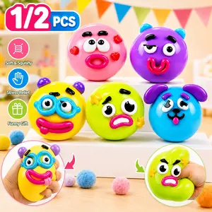 NEW Squishy Funny Face Toy 1/2PCS, Soft Moldable Maltose Sensory Stress Relief Squishy, Cute Dog Face Swap Fidget Toy for Kids & Adults, Party Favor Gift