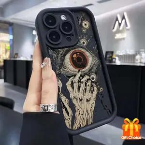Gao Zhu. Horror Demon Eye Pattern Phone Case, Compatible with iPhone 17 Air 16 15 14 13 12 11 Pro Max Plus - Creative Fashion Minimalist Design  Full-Body Shockproof Protective Cover for Men and Women as a Gift to Friends or Family