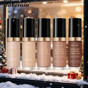 Lakerain Multi-Use Liquid Sculpting Concealer, Full Buildable Coverage Waterproof & Long-Lasting, All-in-One Makeup for Contouring, Highlighting, and Concealing, Lightweight Natural Finish, 5 Shades for All Skin Tone, 13.5ml