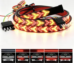60 Inch 108 LED Truck Tailgate Light Bar, Sequential Arrow Turn Signal Strip, Red Running Brake Light White Reverse Light Amber Indicator, Waterproof Universal Pickup Tailgate Strip for Trucks