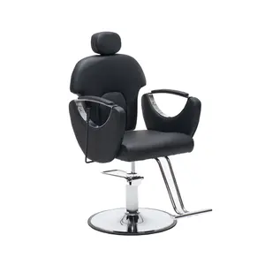 Hydraulic Barber Salon Chair, 360° Rotating Reclining Shampoo Chair with Adjustable Height, Multi-Function Stylist Chair for Barbershop