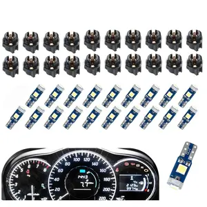 T5 LED Dashboard Lights 20-Pack – 3030 SMD Instrument Panel & Gauge Cluster Bulb Replacement, Universal (White)