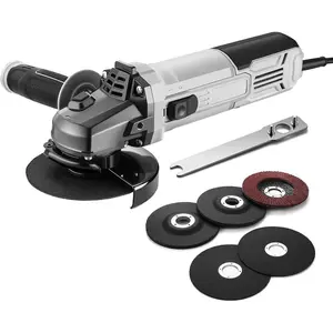 Angle Grinder Electric Power Tool:4-1/2 Inch 7.5-Amp Angle Grinder Power Corded Hand Grinders Tools with Grinding and Cutting Wheel, Disc for Metal, Wood