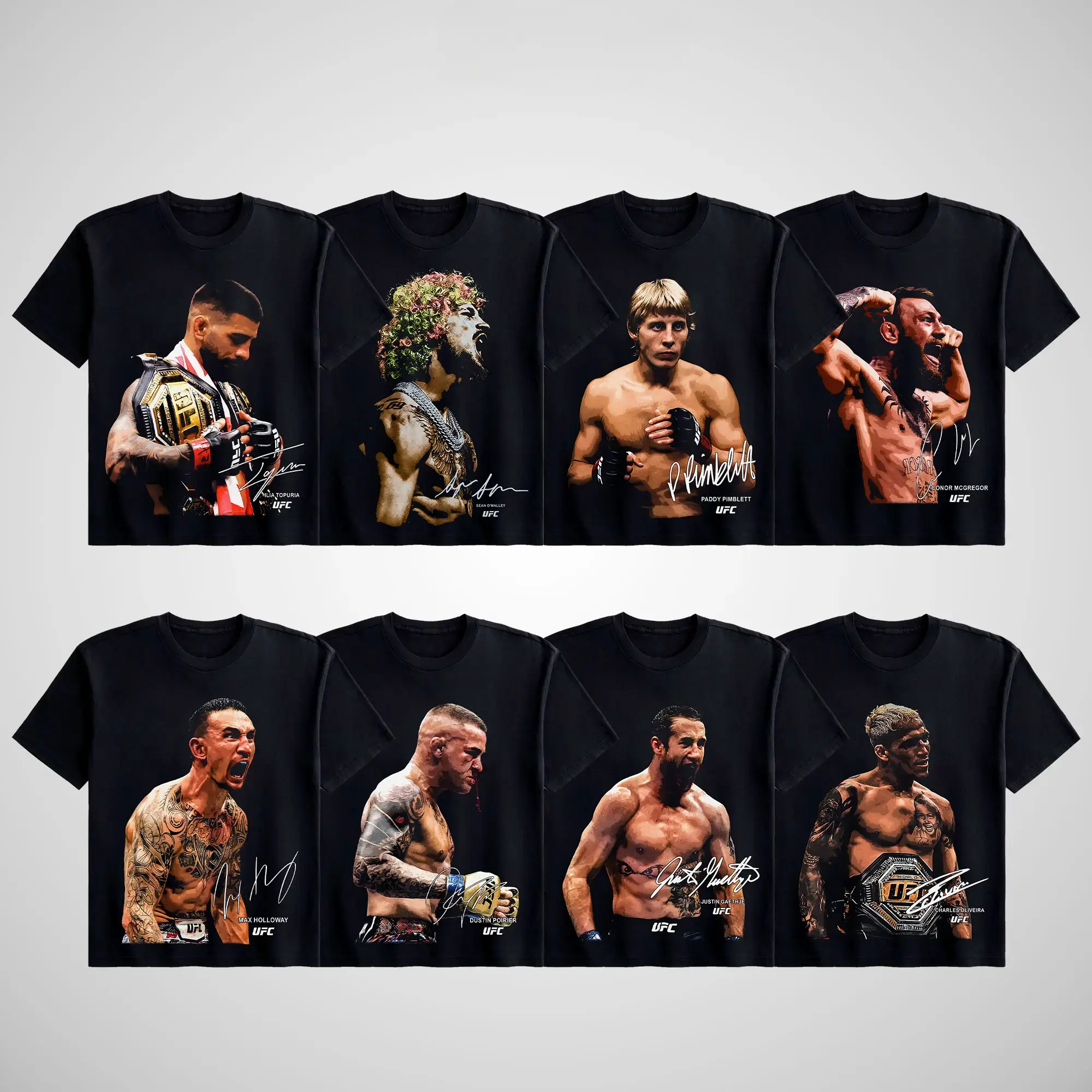UFC Fan Apparel Men's Fighters Short T-Shirt - MMA Fan Collection Menswear Apparel, UFC  Neck Unisex Streetwear Clothes, UFC MMA Vintage Casual Sweatshirts Crewneck Top for Champions