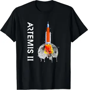 Artemis 2 SLS Rocket Launch Mission To The Moon And Beyond T-Shirt for Space Enthusiasts and Mission Supporters