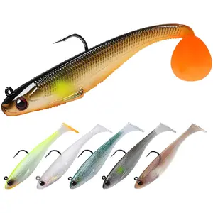 【Buy 1 Get 1 Free】TRUSCEND Easy Catch Pre-Rigged Soft Lures with 3D Paddle Tail for Bass Trout Walleye Life-Like Action & Long Casting Jig Head Fishing Lures