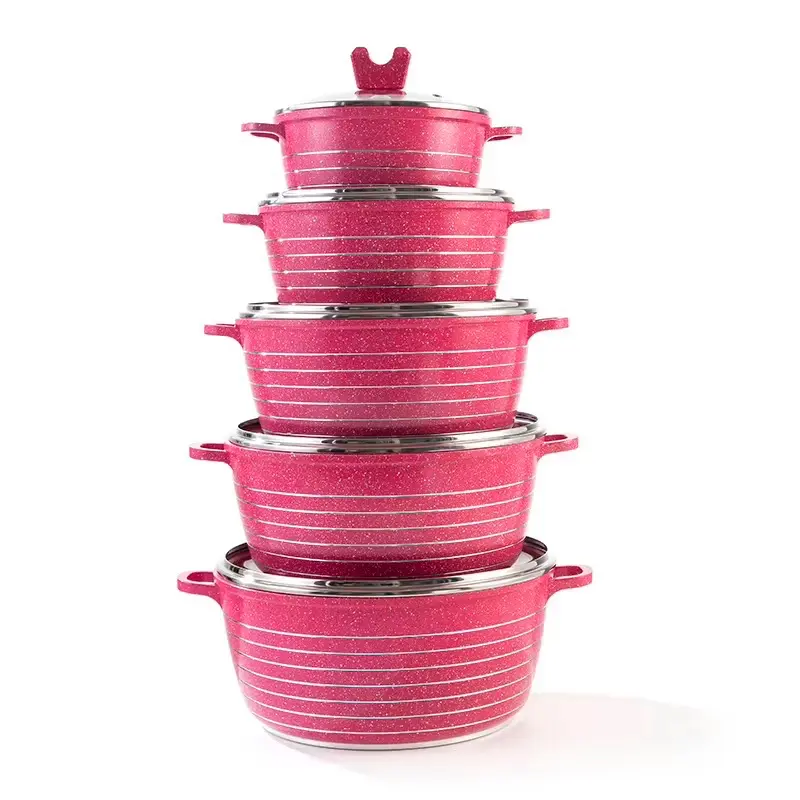 MGC 10 piece-Eco friendly die castings aluminum ceramic non  stick soup pot