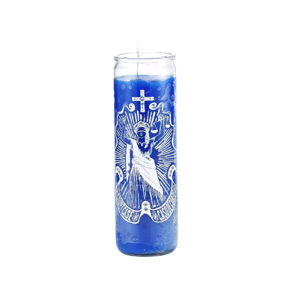 Court Case 7-Day Prayer Candle, Blue, Spiritual Justice and Legal Protection