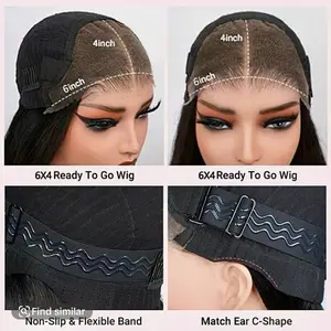 Geeta Hair 6-Inch Ready to Go Wig with Non-Slip Band, Adjustable Fit, and Matching Ear C-Shape for Easy Wear