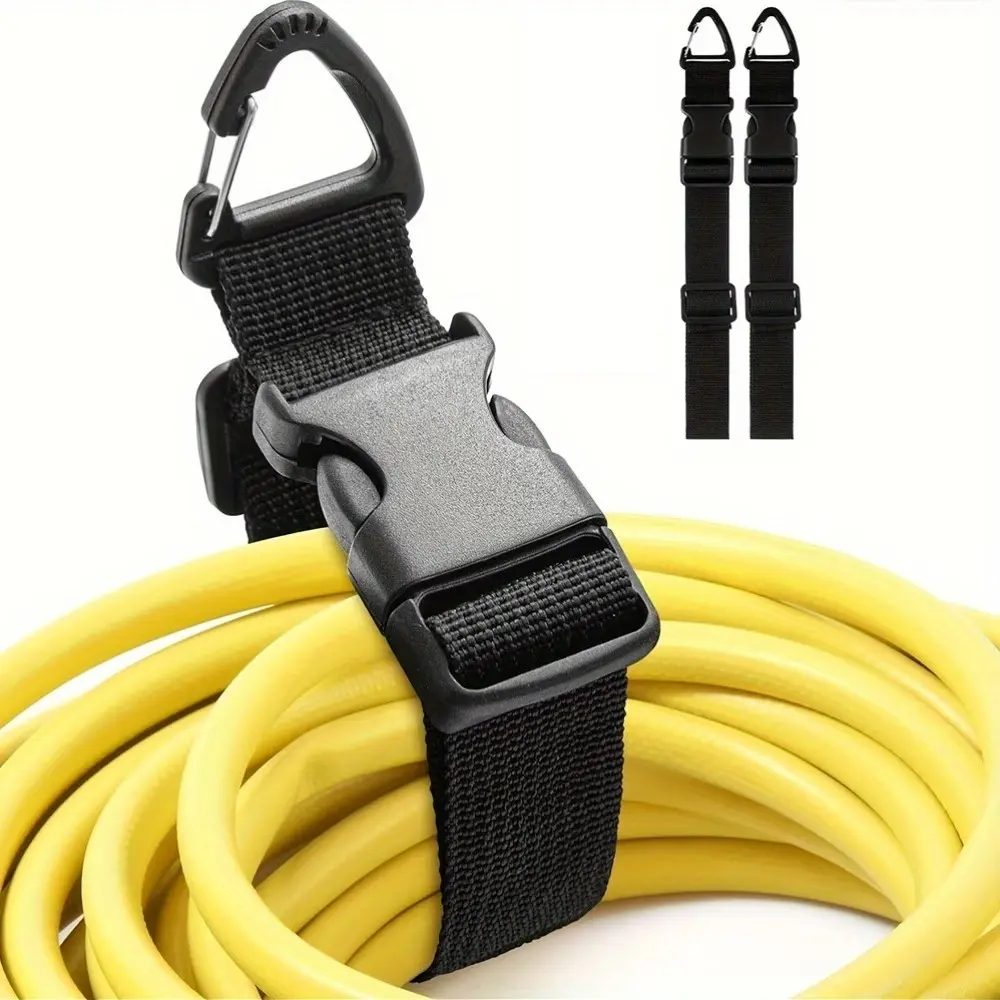3 Pcs Adjustable Garden Hose Ties, Extension Cord Organizer, Hanging Storage Straps for Home, Outdoor, Garage & Studio, Reusable Cable Management Clips