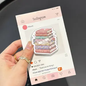 Stack of Vintage Books Read Banner Phone Grip, Retro Library Griptok, Antique Book Lovers Stand, Unique Gift for Hardcore Readers, Design Style Decor