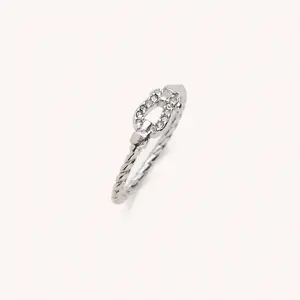Mandy Silver Buckle Ring