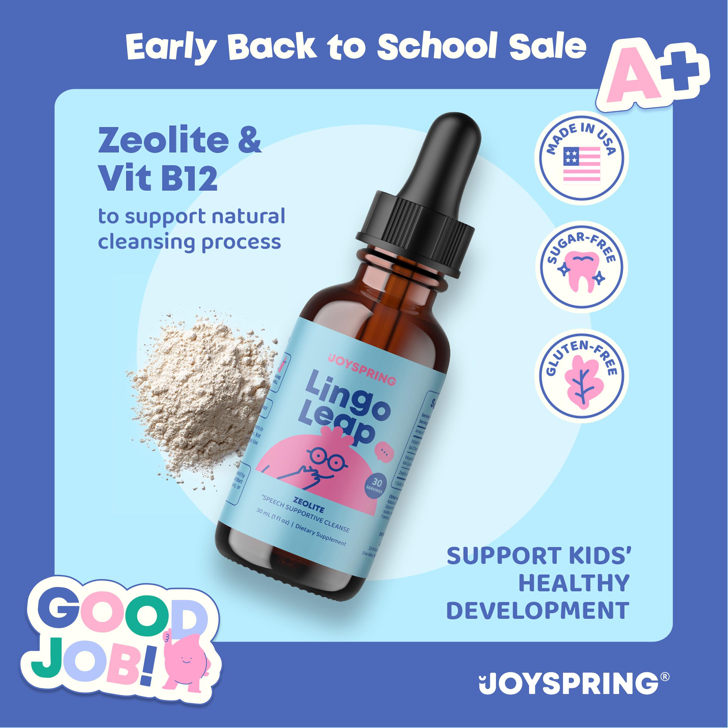 JoySpring LingoLeap Speech Learning Natural Supplement for Kids – Zeolite Drops with B Vitamins and Premium Botanical Extracts To Support Focus, Memory, and Everyday Learning
