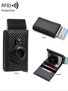 Men's Airtag wallet with RFID protection, RFID Blocking Bifold, slim smart wallet suitable for multiple cards, compact and stylish credit card holder, ideal gift, Christmas gift