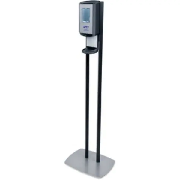 Purell Sturdy ABS Plastic Freestanding Automatic Soap Dispenser (GOJ7416-DS CS6), 1200ml Capacity, ADA-Compliant, Lock-or-Not Technology, Lightweight Movable Gray Floor Stand, Maximizes Stability, Ideal for High-Traffic Halls, Home Supplies