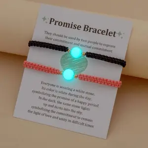 2pcs/set Fashion Glow In The Dark String Bracelet For Couple For Daily Decoration Anniversary Engagement accessories