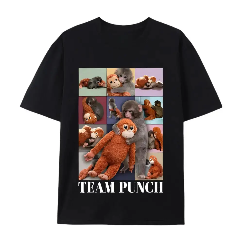 Team Punch Comfort T-Shirt, Baby Monkey Punch Shirt , Lonely Monkey Graphic T Shirt, Animal Lover Gift, Cute Trendy Shirt