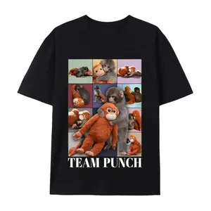 Team Punch Comfort T-Shirt, Baby Monkey Punch Shirt , Lonely Monkey Graphic T Shirt, Animal Lover Gift, Cute Trendy Shirt