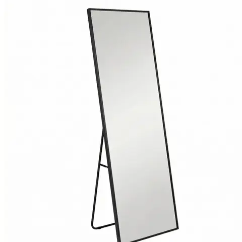 59"x16" Full Length Mirror Floor Standing, Anti-Rust Aluminum Frame, Rectangle, Black