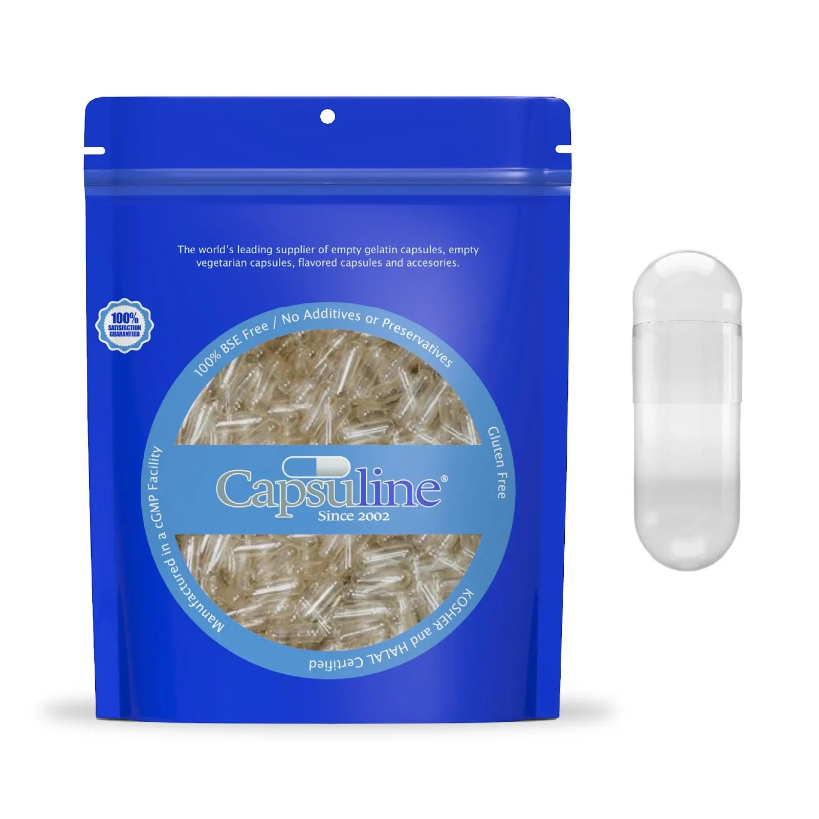 Clear Size 0 Empty DIY Vegetarian Shells by Capsuline