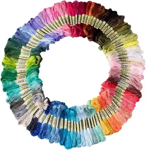 Bracelet String 50 Skeins Rainbow Color Embroidery Floss Cross Stitch Thread Cotton Floss for DIY Crafts & Cross Stitch Projects