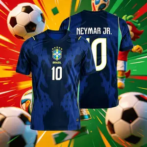 2026 Brazil Away 10#Neymar and 7#VINI 11#Raphinha Short And Long Sleeve Soccer Jersey Fans Versio Breathable