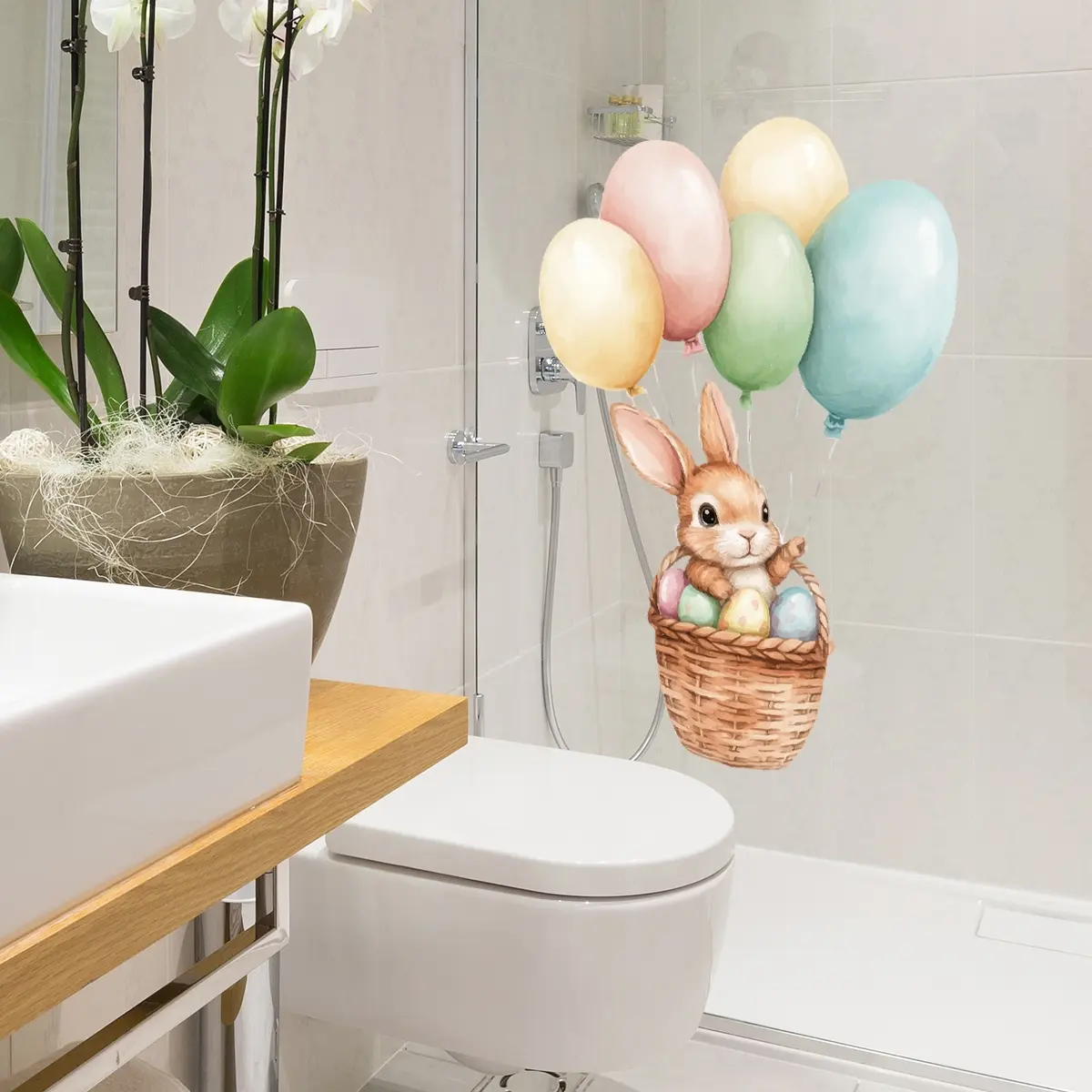 A (20*30cm) Easter Bunny Egg single-layer static sticker Window sticker for decorating storefront windows Decoration Items (D10051-KQ)