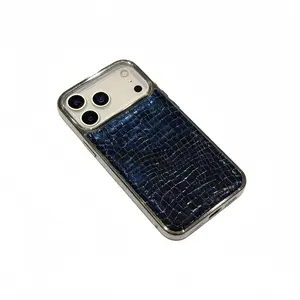 Silver Border Plating Crocodile Texture Phone Case For iPhone 17 Air 16 15 14 13 12 11 Plus Pro Max Full Frame Shockproof Cover