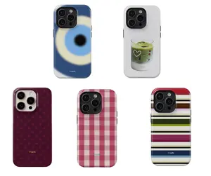 FRAGOLA Aesthetic iPhone Case for iPhone 17/16/15/14/13/12/11 Pro Max, Cute Retro Checker & Evil Eye Phone Cover, Luxury Soft Shockproof Designer Case