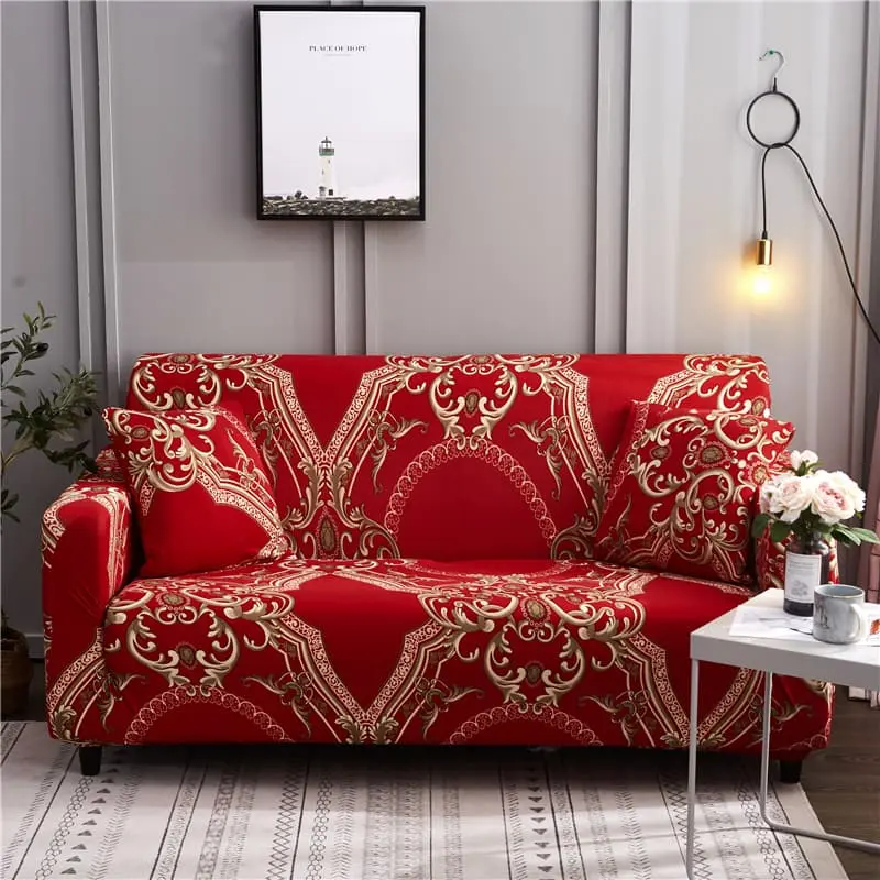 Vintage Floral Pattern, 1 Count with 1 Count Pillowcase, Sofa Protector for Home Living Room, Sofa Couch Covers, Decorative Sofa Cover, Couch Slipcover, Home Decor