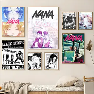 Anime N-NANA Painting Calligraphy Eco-Friendly Cotton Canvas Poster Artwork Fine Texture Smooth Surfac Waterproof Wall Art for Home & Washroom Decor Gift